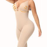 U Plunge Tummy Control Mid Thigh Bodysuit Seamless Full Body Girdles Shapewear