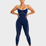 Seamless Skinny Crisscross Cutout Back Butt Lifting Full Length Jumpsuit