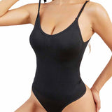 Seamless Round Neck Tummy Control Thong Tank Top Body Shaper Bodysuits