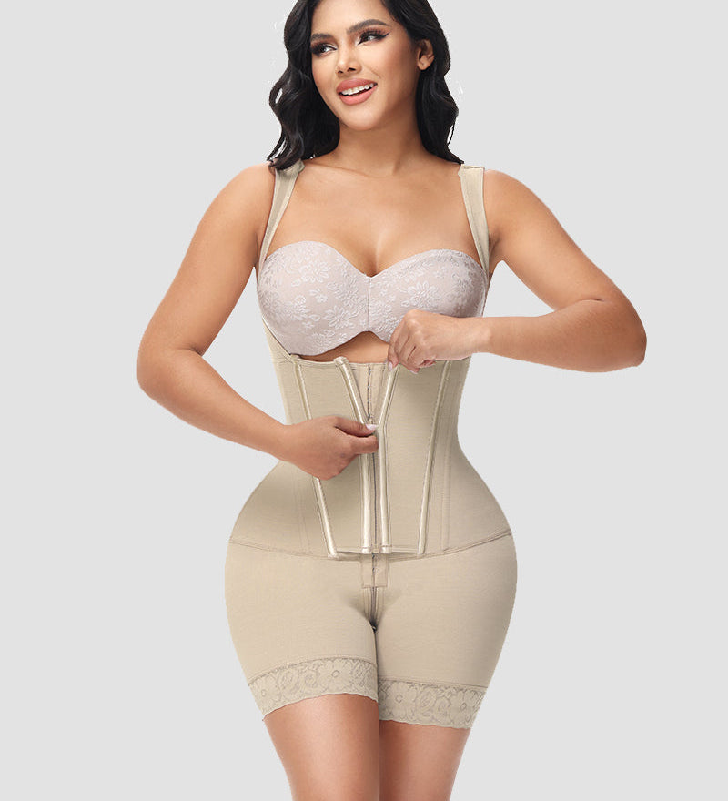 Sorelyne® High compression Front Zipper Mid Thigh Shapewear