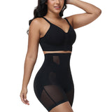 High Waist Seamless Mesh Tummy Control Butt Lifting Shaping Shorts