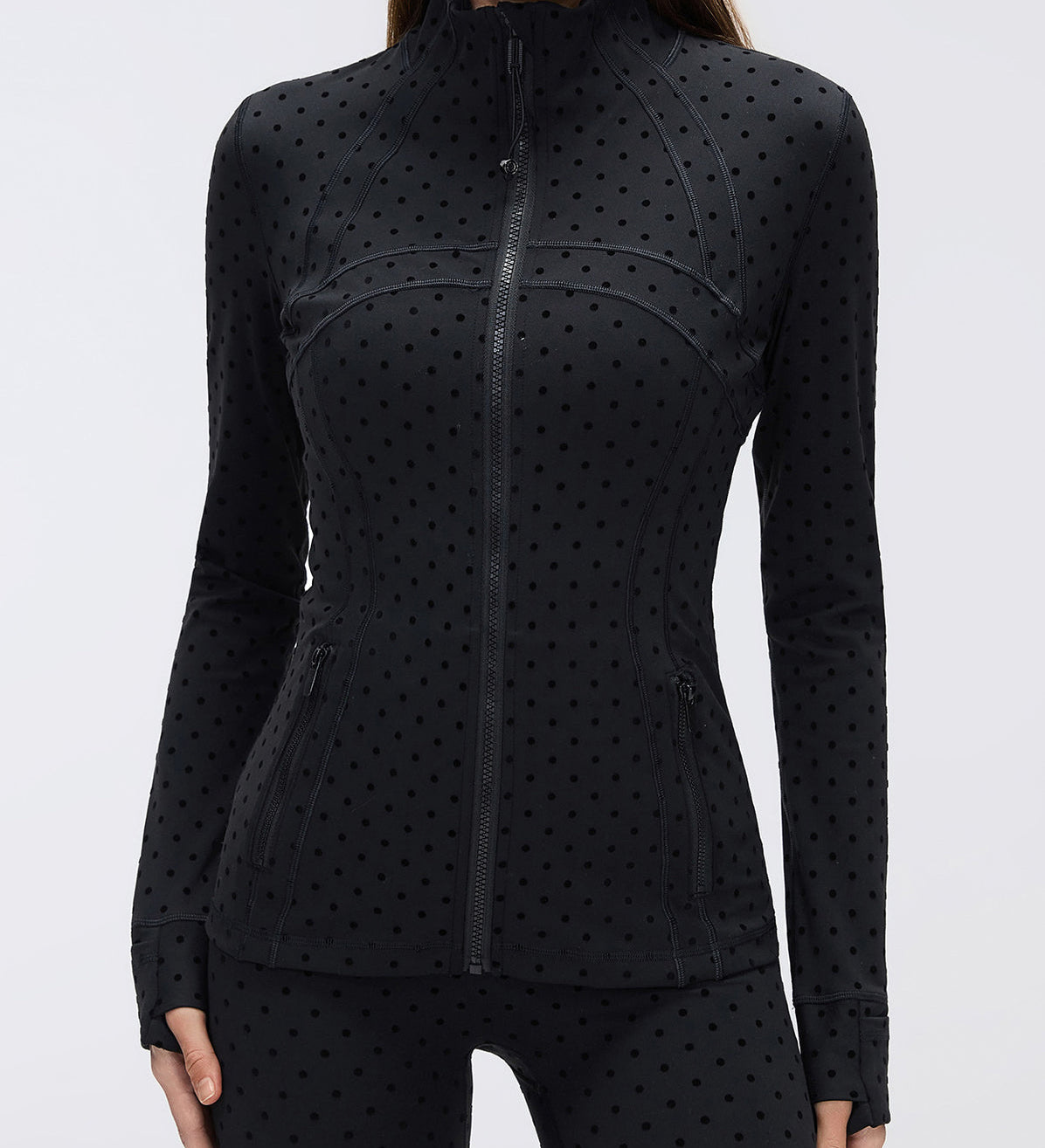 Long Sleeve Cropped Workout Coat Fitted Yoga Jacket