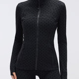 Long Sleeve Cropped Workout Coat Fitted Yoga Jacket