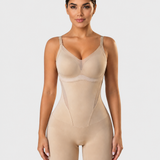 Seamless Adjustable Strap V Neck Mid Thigh Full Body Shaping Bodysuit