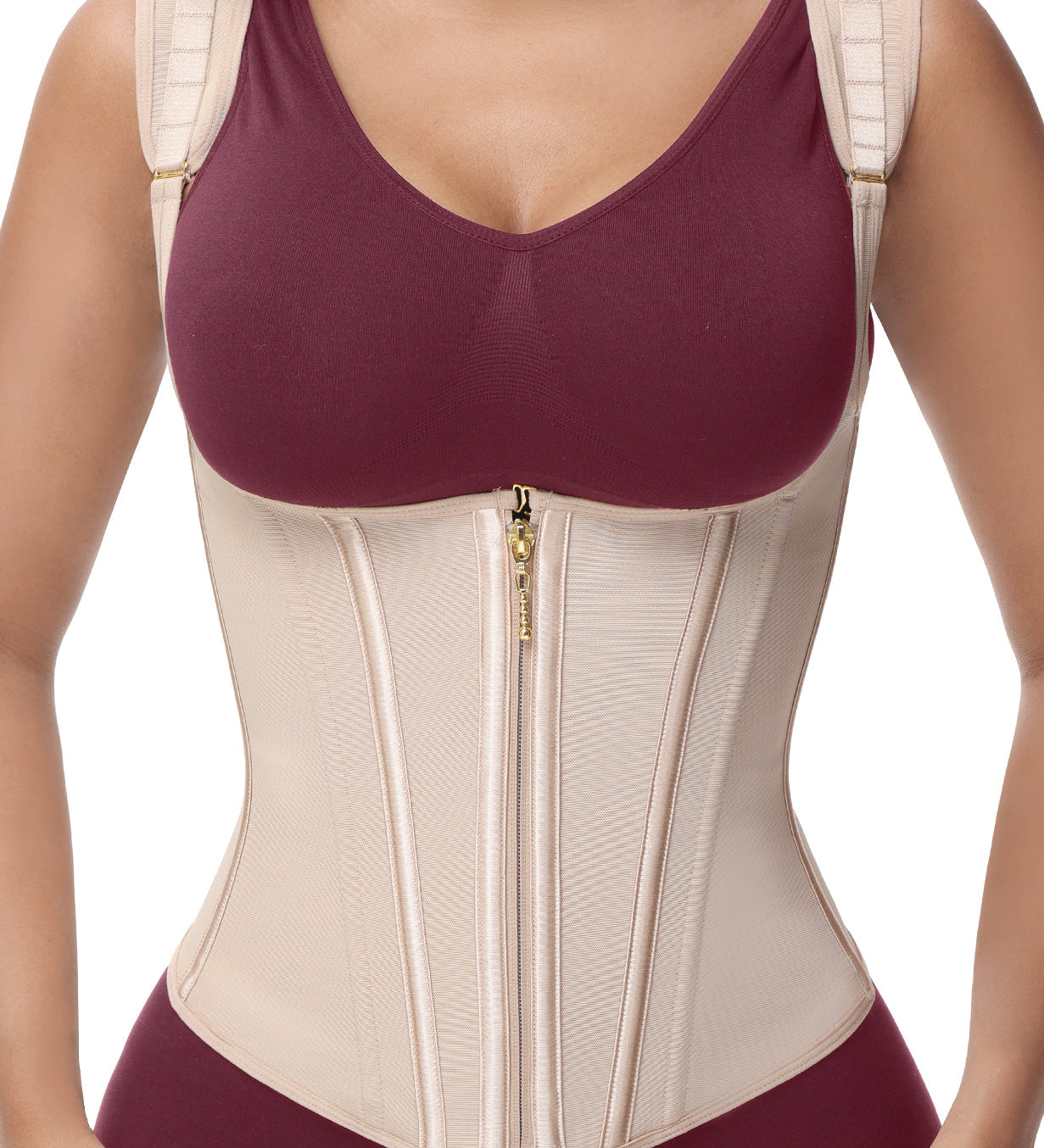 Adjustable Strap Double Compression Hourglass Zipper Waist Trainer Vest