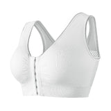 Women's Plus Size Front Buckle Solid Hollow Breathable Wireless Sports Bra