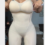 Seamless Adjustable Strap V Neck Mid Thigh Full Body Shaping Bodysuit