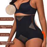 High Waist Compression Mesh Patchwork Tummy Control Panties