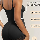 Lace-trimmed Tummy Control Zipper Shapewear Bodysuit