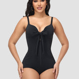 Sorelyne® Shaping V Neck Swimsuit with Zipper and Bow