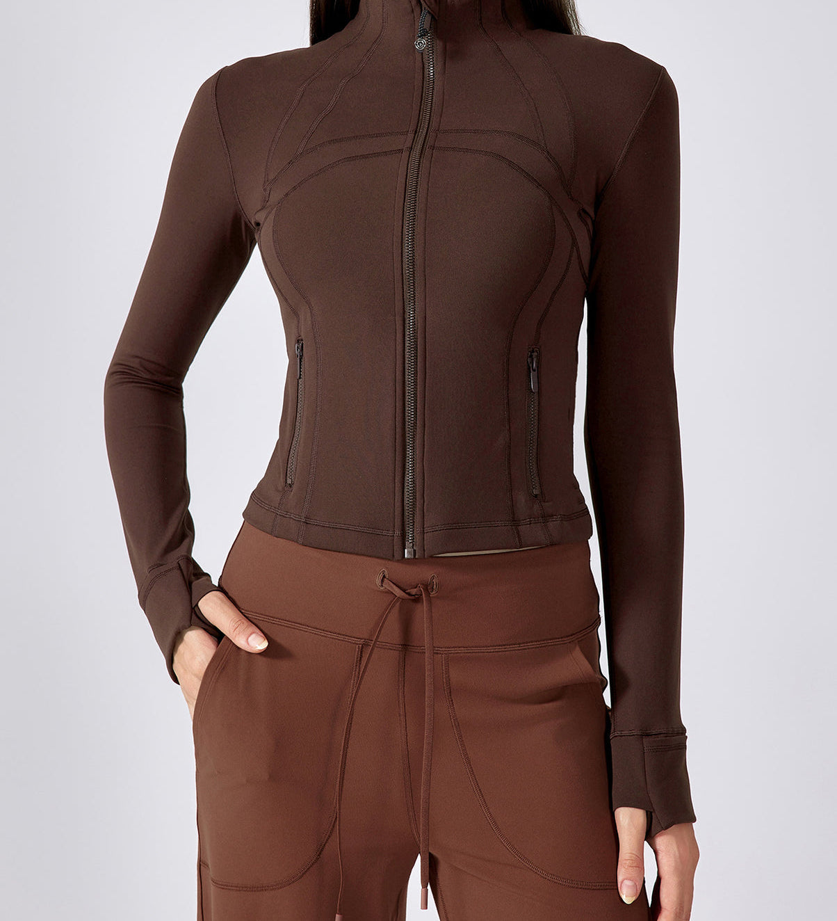 Long Sleeve Cropped Workout Yoga Jacket