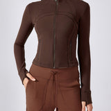 Long Sleeve Cropped Workout Yoga Jacket