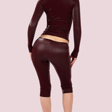Zip Up Top Capri Pants Two Piece Sculpted Set