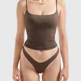 Adjustable Thin Strap Square Neck Padded Seamless Cami Tank Top