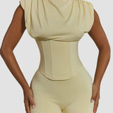 Detachable Corset Hourglass Waist Cincher Playsuit Two-Piece Set