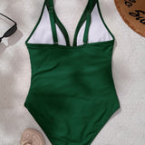 Sexy Deep V Mesh Backless One Piece Shapewear Swimsuit