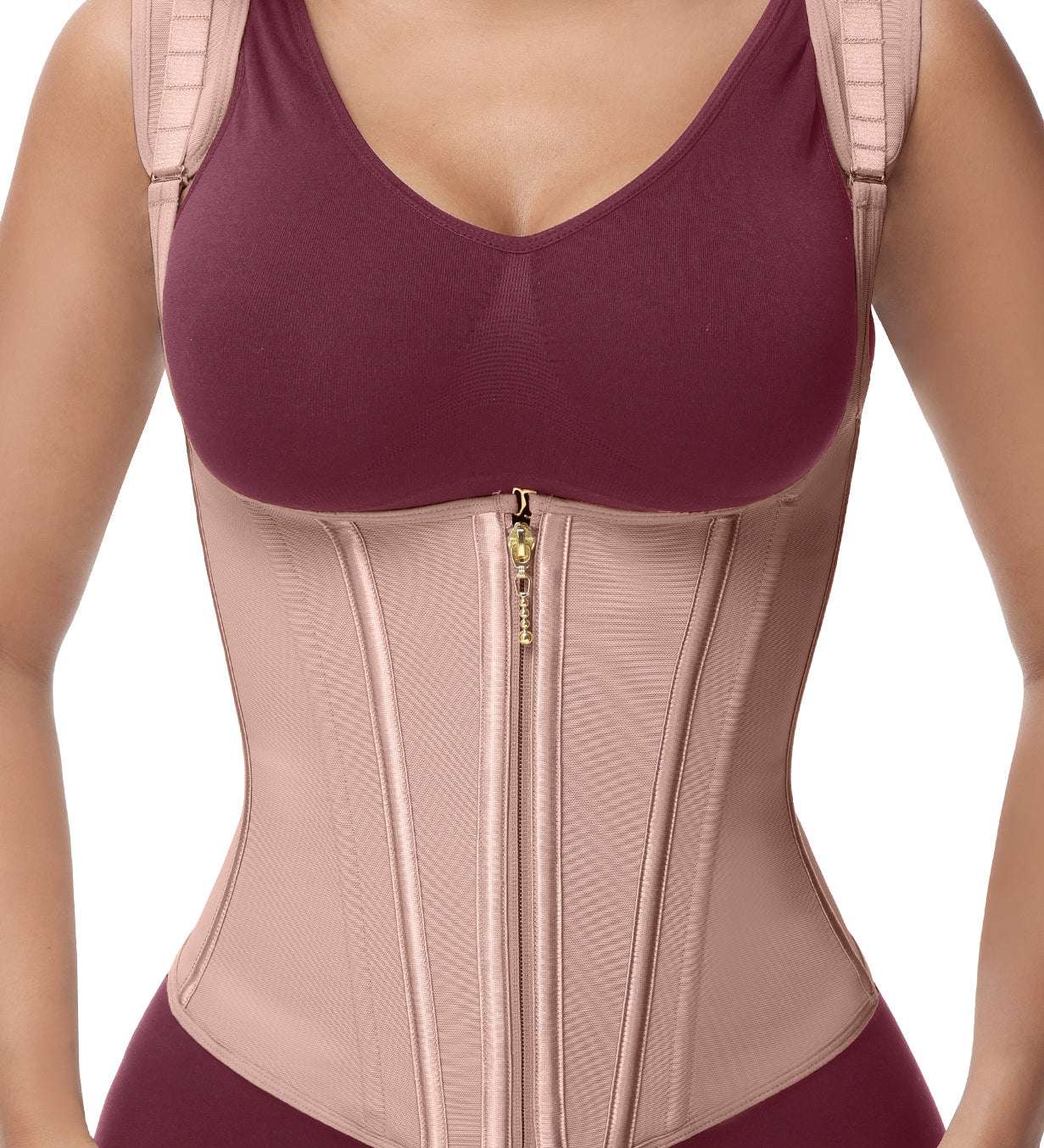 Adjustable Strap Double Compression Hourglass Zipper Waist Trainer Vest