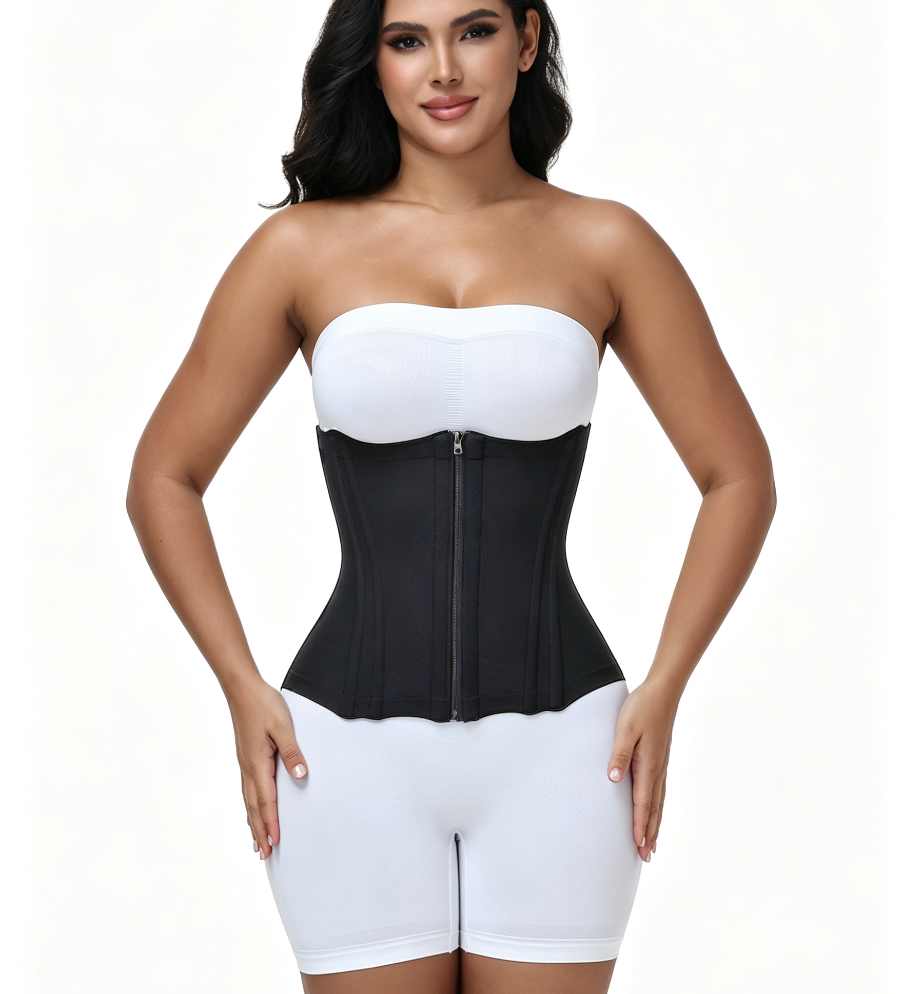 Hourglass Tummy Control Zipper Waist Trainer Girdle Corset