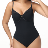 Adjustable Strap Thong Bodysuit Lace Up Back Tummy Control Shapewear