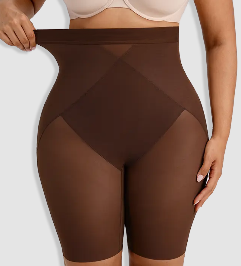 High Waist Mid-Thigh Breathable Mesh Butt Lifting Shorts