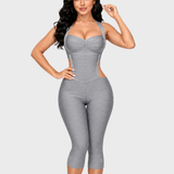 Halter Cutout Backless Skinny Bandage Capri Jumpsuit