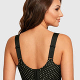 Polka Dot Wide Adjustable Strap Full Coverage Shaping Support Bra