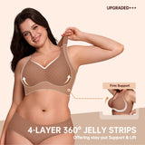 Polka Dot Wide Adjustable Strap Full Coverage Shaping Support Bra