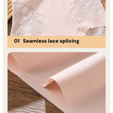 Sexy Lace Seamless Ice Silk High Waist Tummy Control Shaping Panties