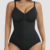 Front Zipper Tummy Control Triangle Shapewear Bodysuit