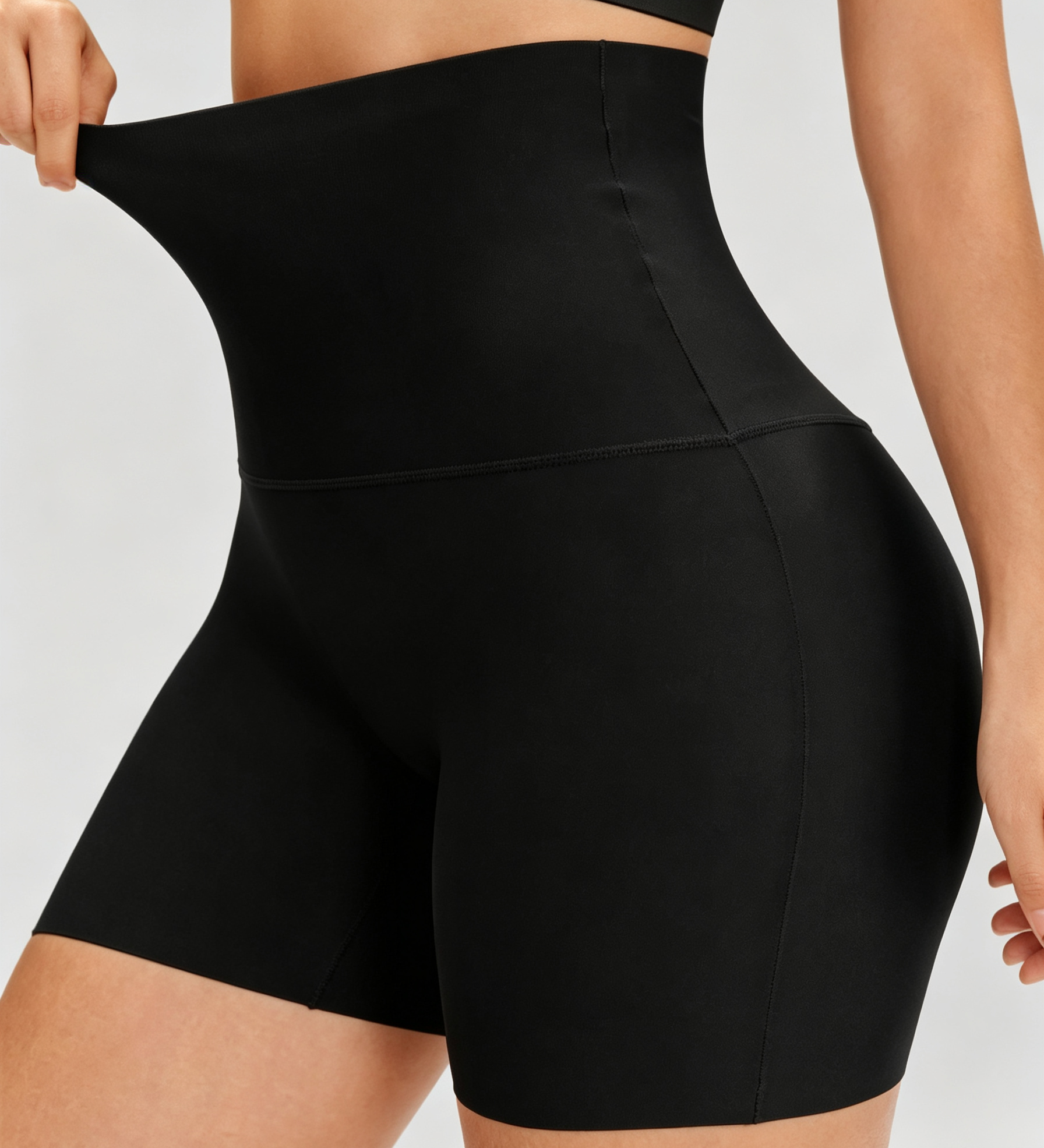 High Waist Seamless Tummy Control Butt Lifting Anti‑Roll Shaping Shorts