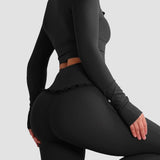 Ballet Ruffled Long Sleeve Sports Top