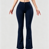 High Waist Butt Lifting Solid Black Slim Fit Flare Shaping Yoga Pants