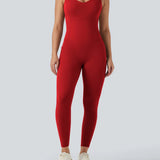 UltraSculpt™ V Neck Tummy Control Butt Lifting Workout Jumpsuit with Pockets