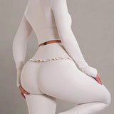 Ballet Ruffled Long Sleeve Sports Top