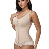 High Compression Adjustable Strap Hourglass Zipper Waist Trainer Shaping Vest