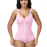 Double Compression Wide Adjustable Strap Waist Trainer Zipper Shaping Vest