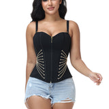 Sorelyne® Sweetheart Neck Adjustable Strap Corset Vest  Lace Up Boned Waist Trainer