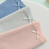 High Waisted Comfortable Cotton Breathable Panties With Lace Trim