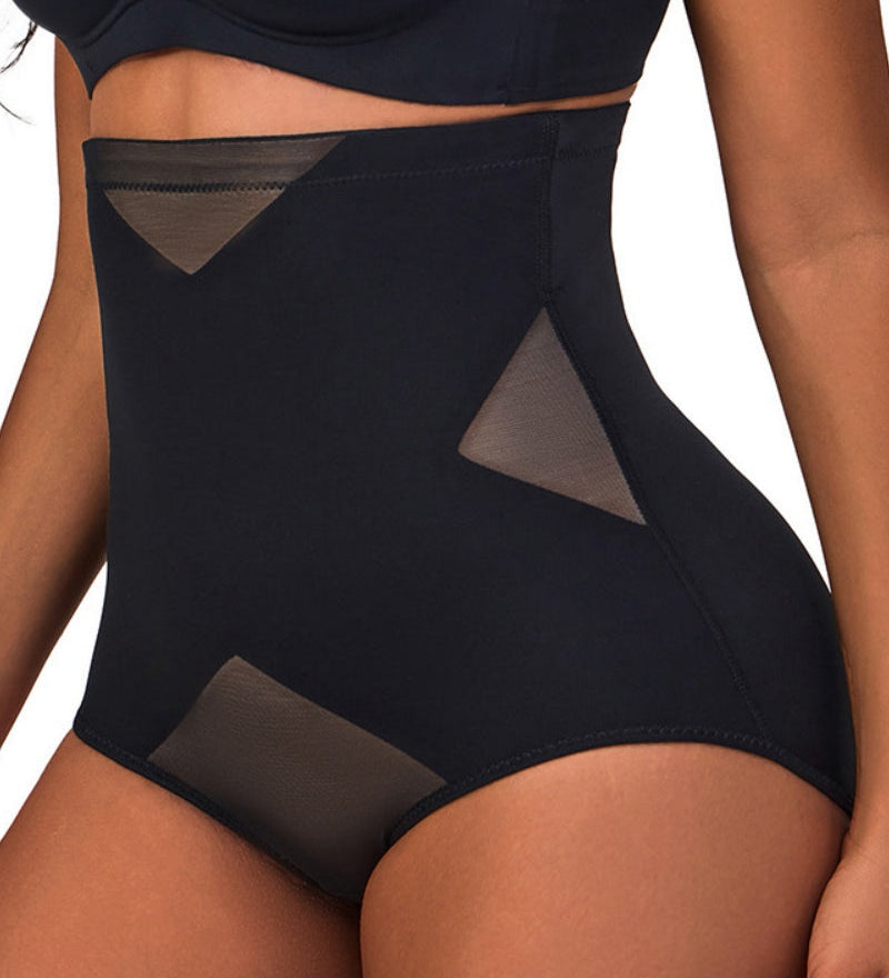 High Waist Compression Mesh Patchwork Tummy Control Panties