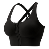 Shockproof Push Up Anti Sagging Sports Bra With Front Zipper for Women