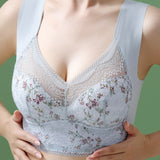 Full Coverage Elegant Floral Lace Push up Wireless Bra