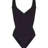 Deep V Seamless Backless Triangle Shapewear Bodysuit with Front Zipper