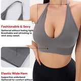 Deep V Sexy Halter Neck Backless Triangle Cup Wireless Bra
