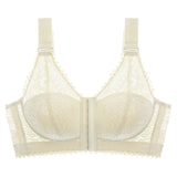 Anti-sagging Thin Minimizer Bras Full Cup Front Buckle Adjustable Wireless Lace Bra