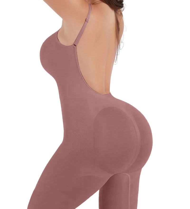 Seamless Backless Mid Length Tummy Control Shapewear Bodysuit