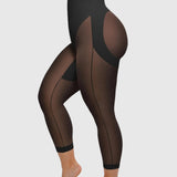 Seamless Tummy Control Butt-Lifting Shaping Mesh Capri Leggings