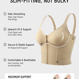 Underwire Front Zipper Corset Shaping Bra with Adjustable Straps