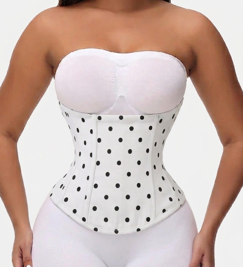 Polka Dot Lace-Up Back Hourglass Waist Corset