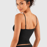 Adjustable Thin Strap Square Neck Padded Seamless Cami Tank Top