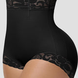 Seamless High Rise Lace Trimmed Tummy Tuck Shaping Shorts